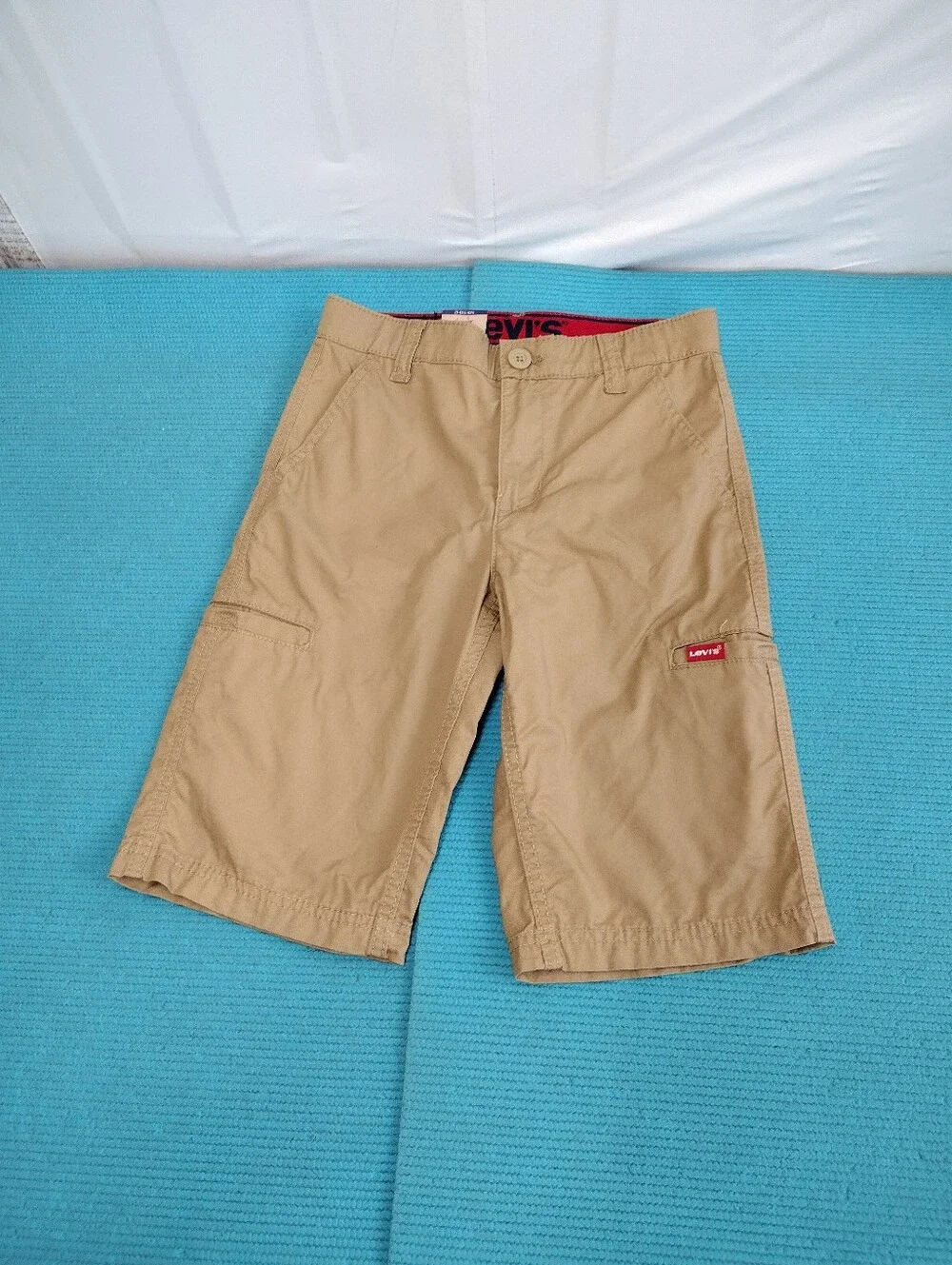 NWT Levi's Boy's Cargo Chino Shorts Bermuda Khaki Tan Size 10 Reg